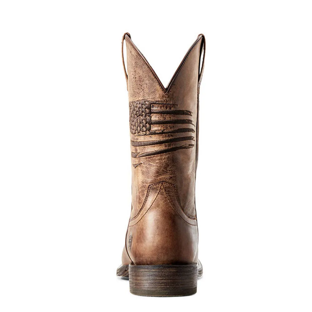 10029699 Ariat Men's Circuit Patriot Western Boot - Weathered Tan