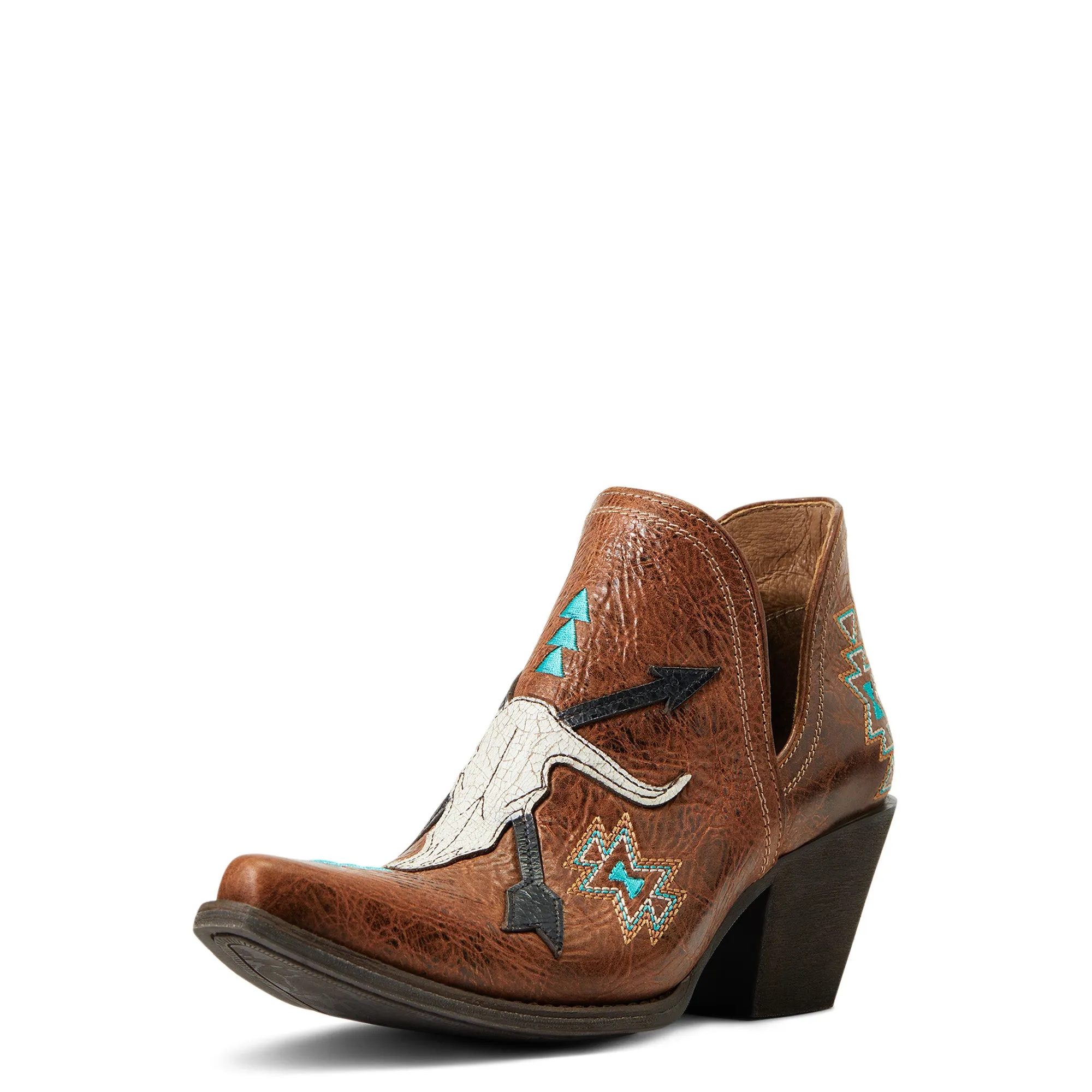 10040376 Ariat Wms Encore Southwestern Distressed Cognac Boots