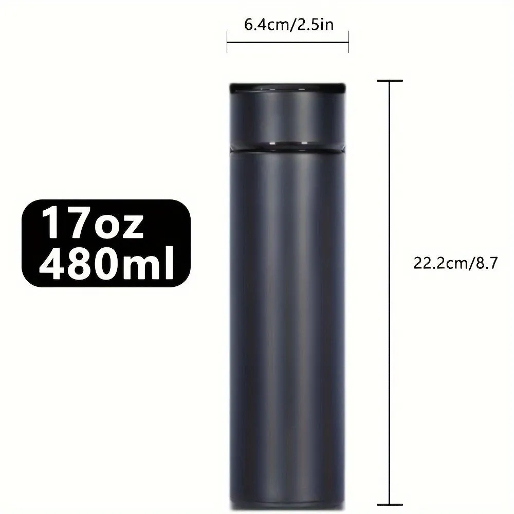 1PC Smart LED Temperature Display Sports Water Bottle, Touch-Sensitive 304 Stainless Steel Insulation Cup, Portable Thermal Flask for Car Use, Ideal for Valentine's Day, Easter, Women's Day, Mother's Day, Independence Day - Battery Operated, ≤36V