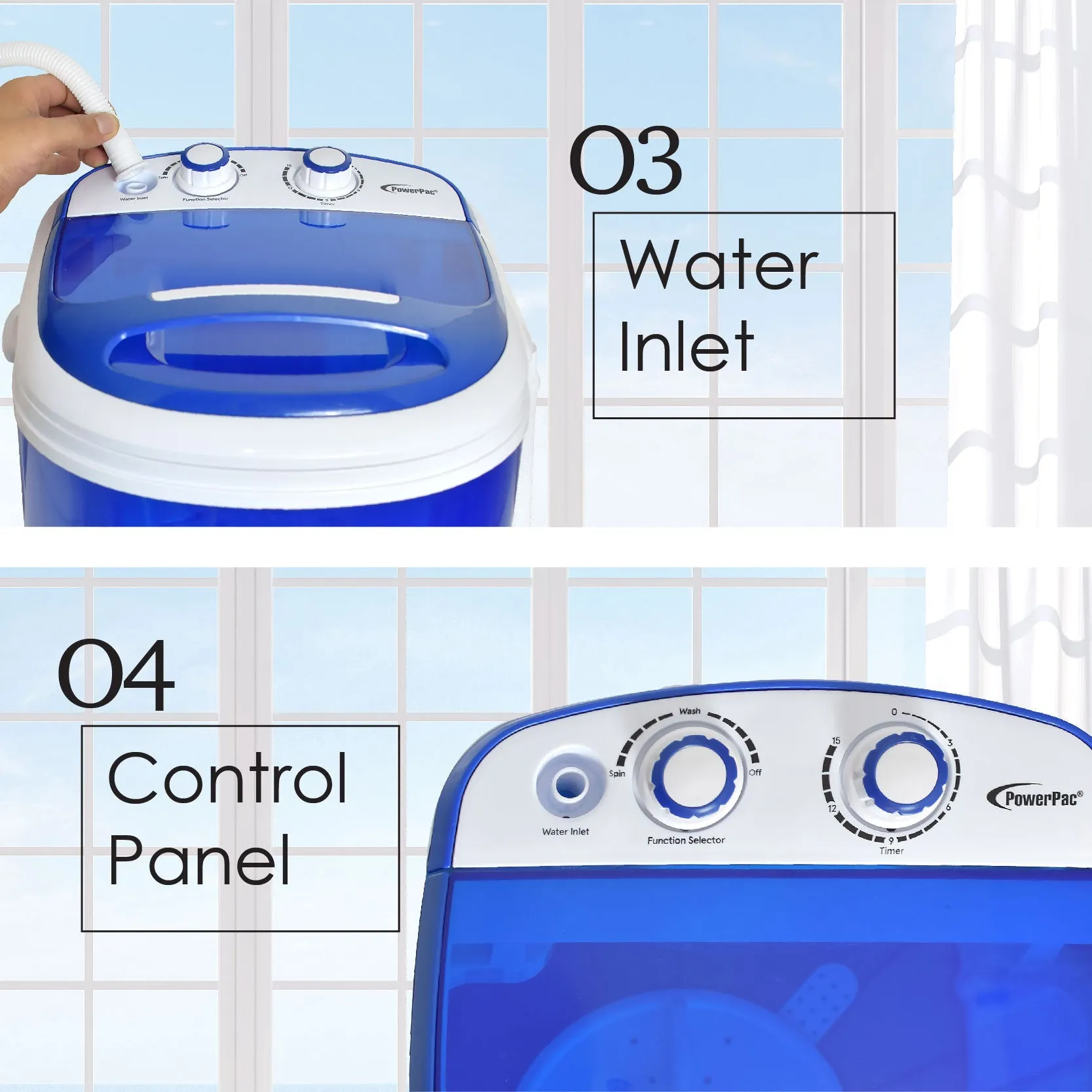 2IN1 MINI WASHING MACHINE - 15 MINS FAST LAUNDRY PPW820