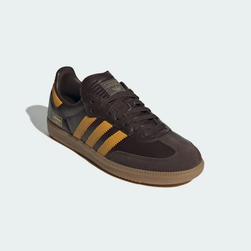 Adidas "Samba OG" Men's Sneakers - Dark Brown / Preloved Yellow / Gum - (*Excluded from Free Shipping)