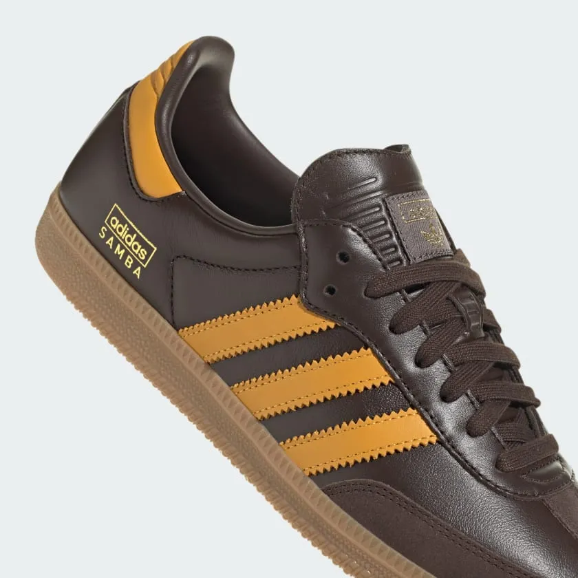 Adidas "Samba OG" Men's Sneakers - Dark Brown / Preloved Yellow / Gum - (*Excluded from Free Shipping)