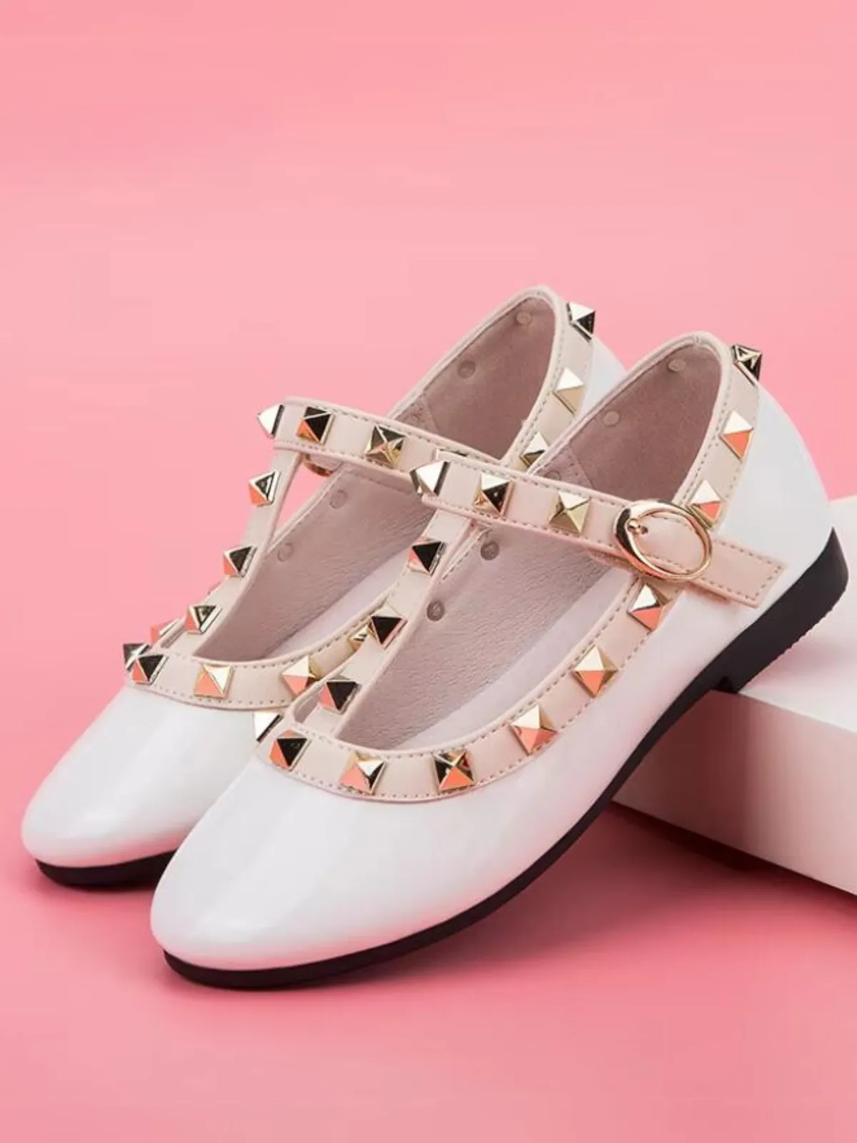 Adorable Leather Studded Flats by Liv and Mia