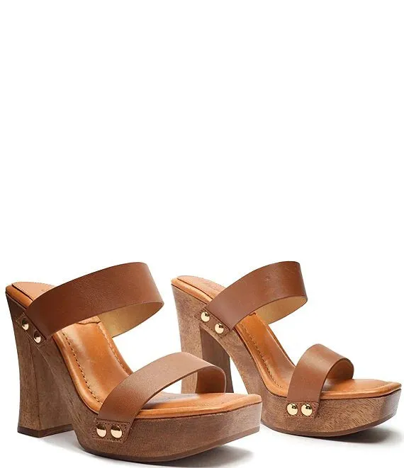 Aryana Leather Platform Sandals - Deep Nude