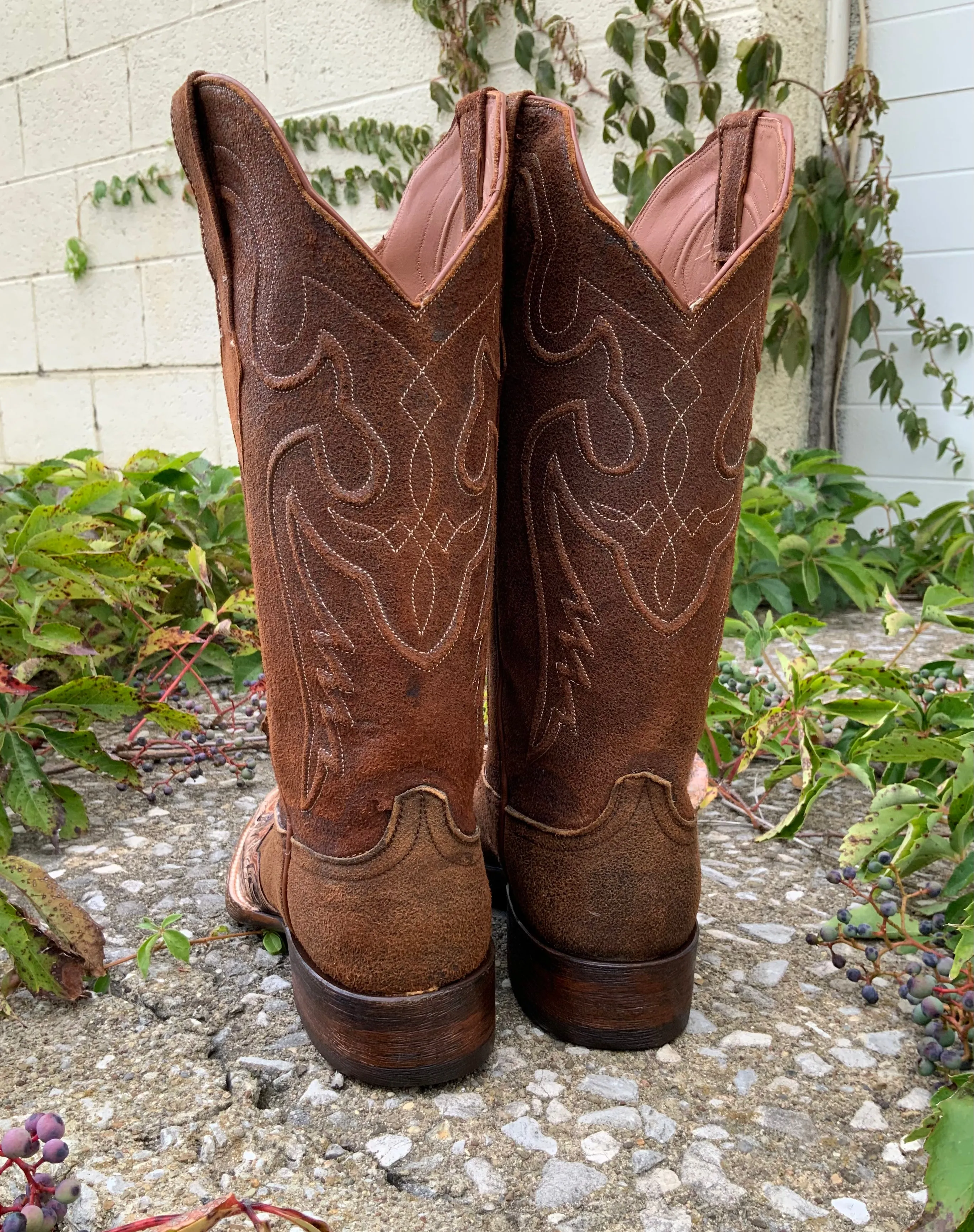 Black Jack Women's Natural Rust Goat Square Toe Cowboy Boots HT1804-96