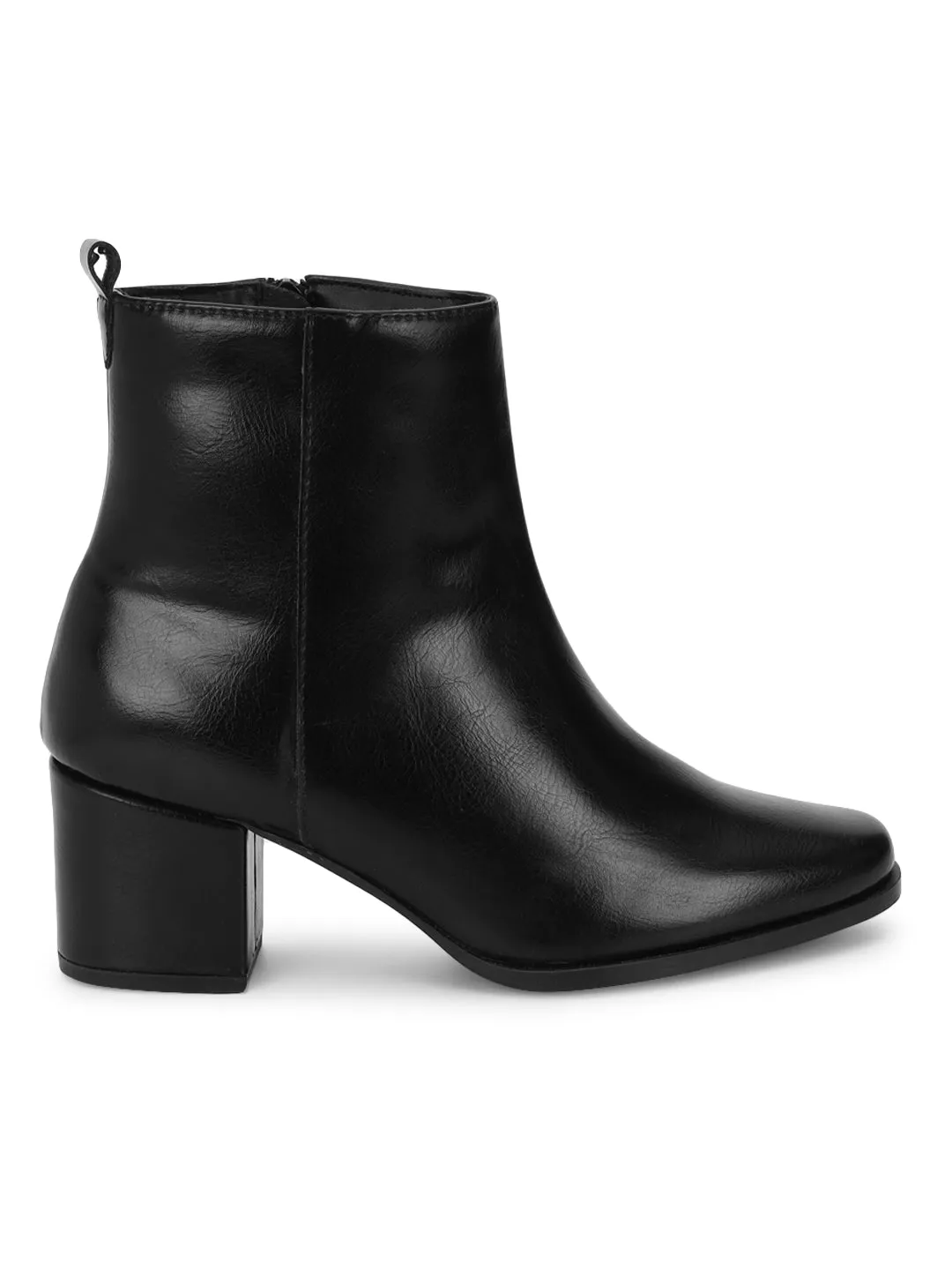 Black PU High-End-Fashion Stylish Ankle Boots (TC-TROS-BO-03-BLK)