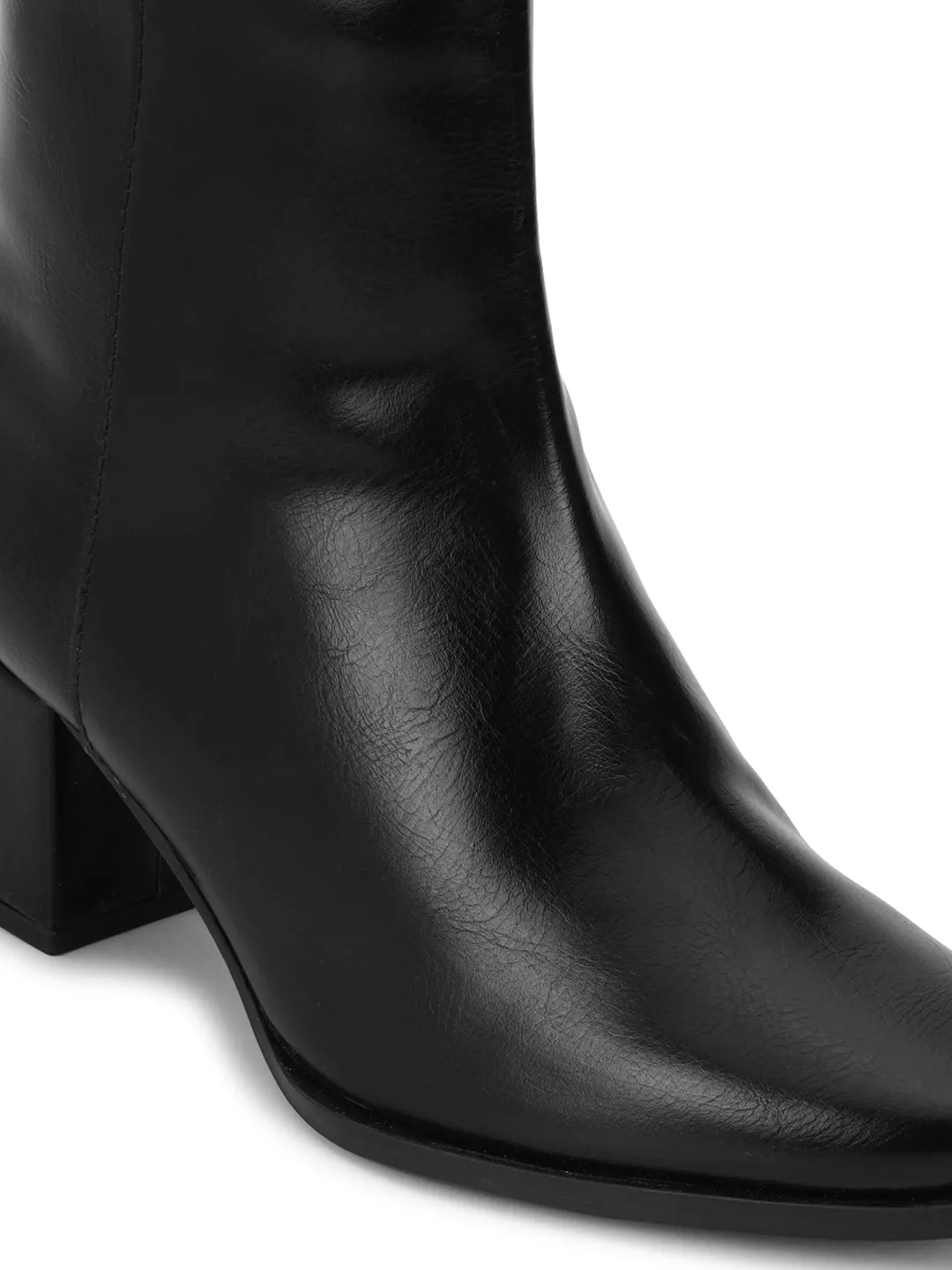 Black PU High-End-Fashion Stylish Ankle Boots (TC-TROS-BO-03-BLK)