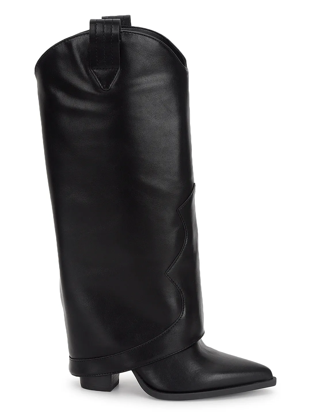 Black PU High-End-Fashion Stylish Knee Boots (TC-RS3672-BLK)