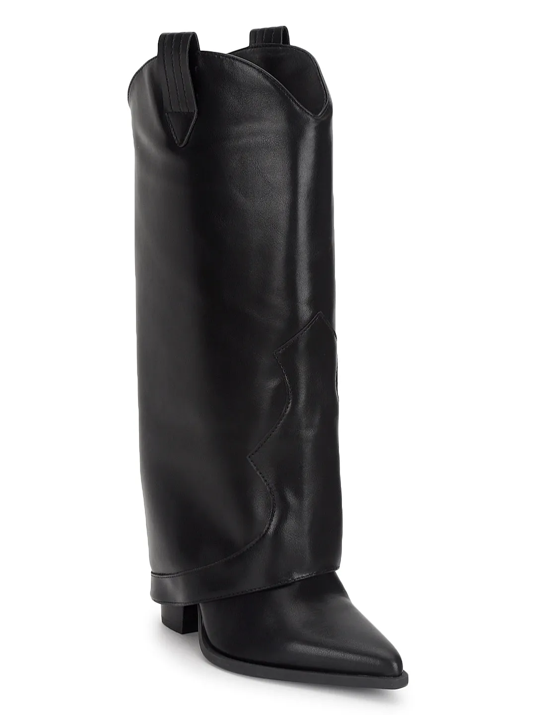 Black PU High-End-Fashion Stylish Knee Boots (TC-RS3672-BLK)