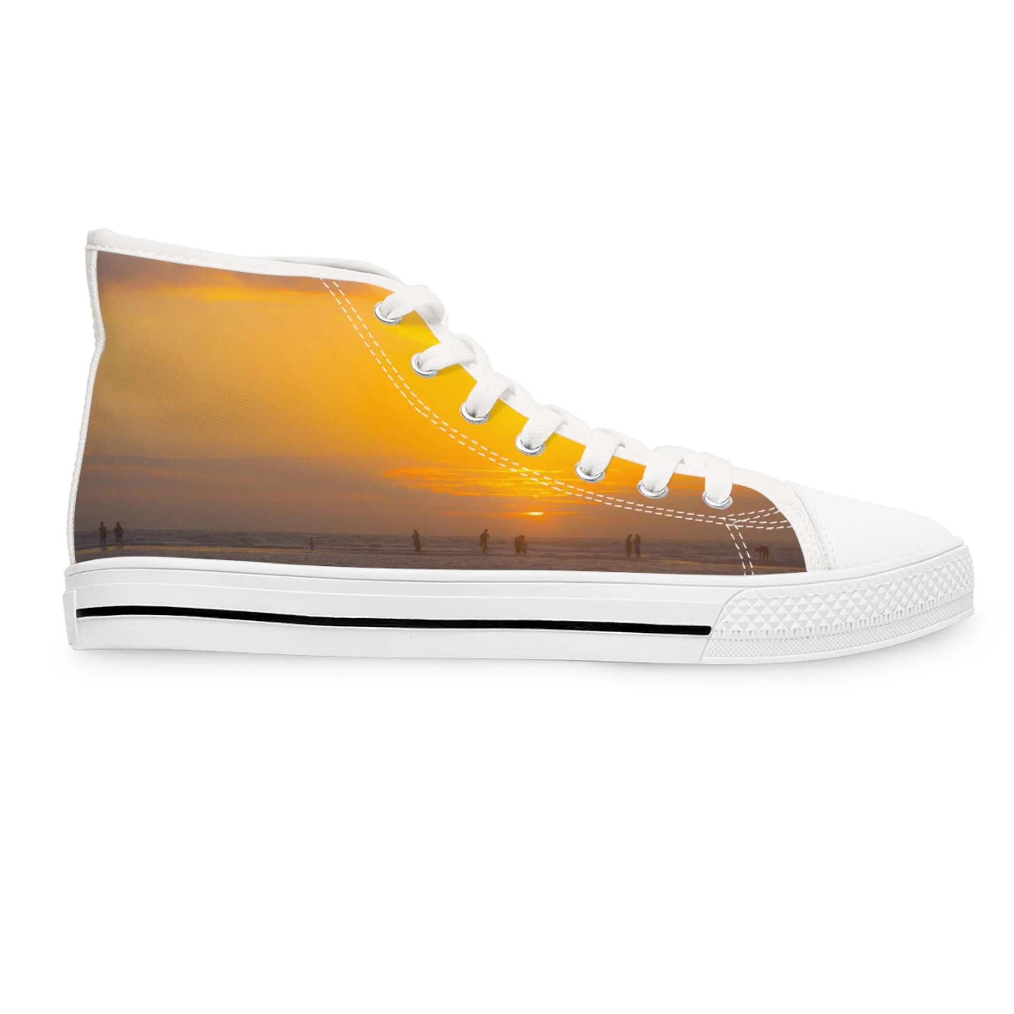 Butter Colored Women's High Top Canvas Sneakers (AOP)