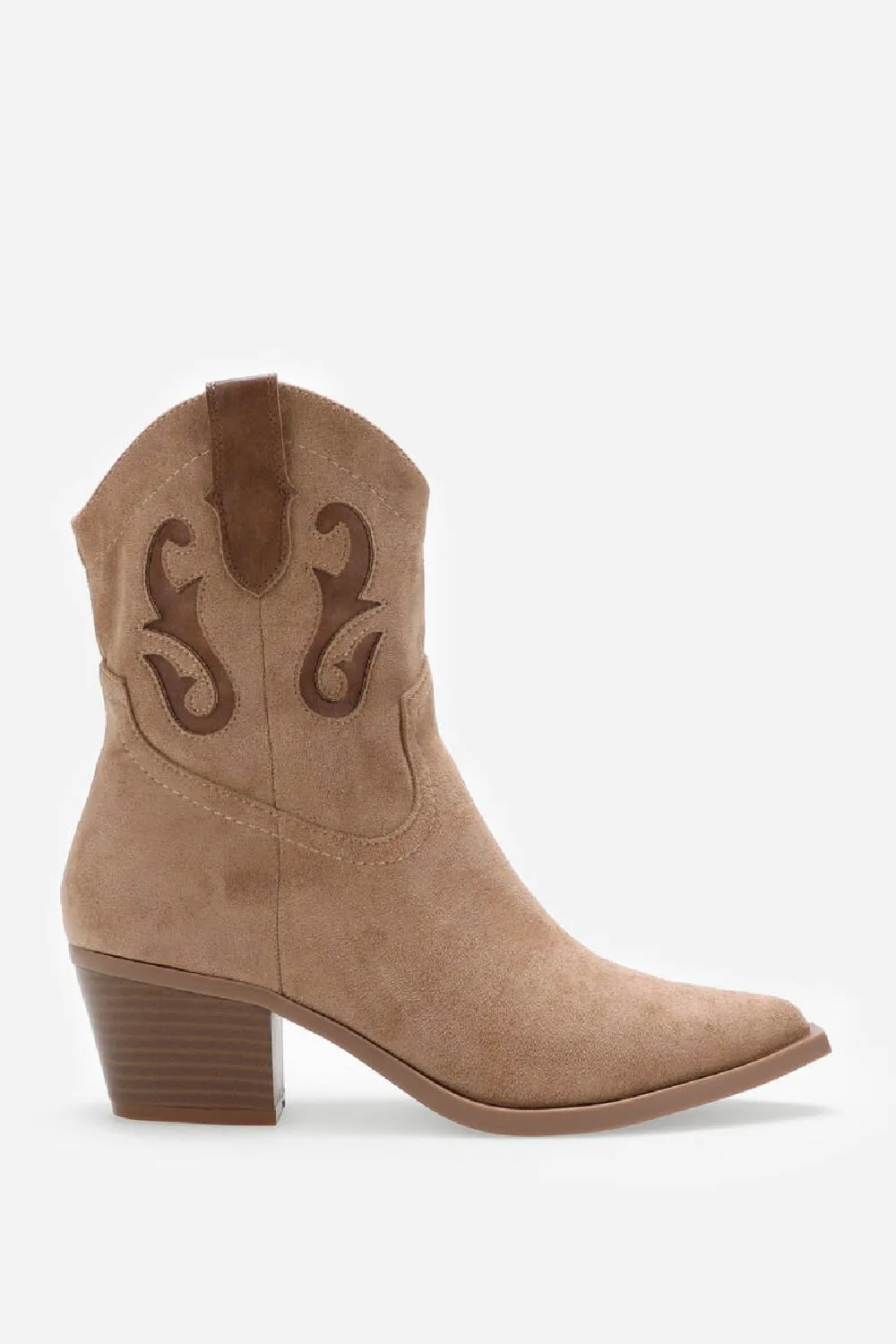 CAMEL DESIGNER WESTERN COWBOY ANKLE BOOTS