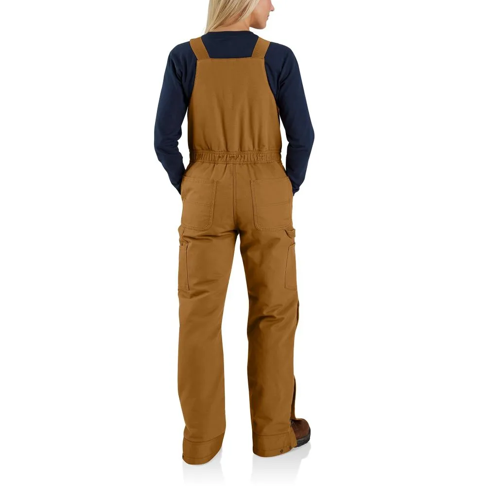 'Carhartt' Women's Loose Fit Duck Insulated Biberall - Carhartt Brown