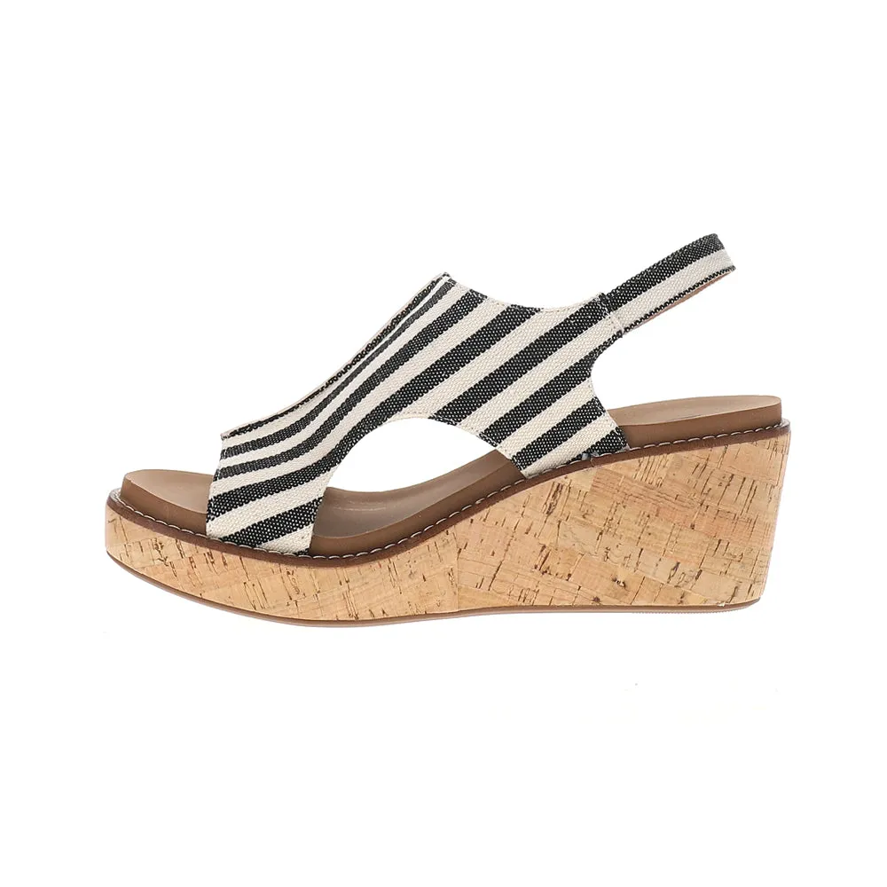 Carley Studded Striped Wedge Sandals