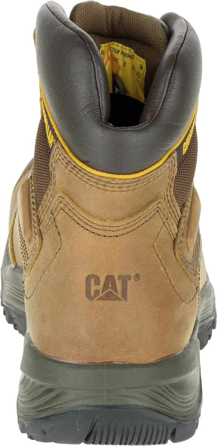 CAT Mens Diagnostic Hi St Dark Beige Leather Work Boots