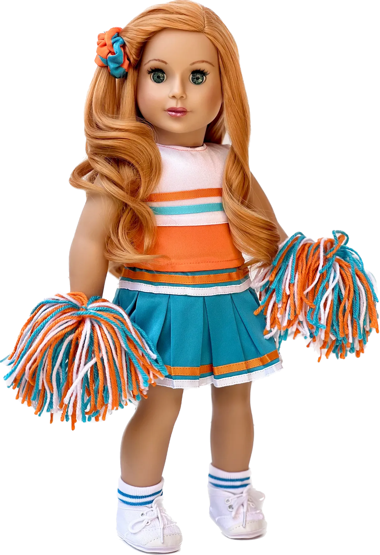 Cheerleader - Clothes for 18 inch Doll - 6 Piece Outfit - Blouse, Skirt, Headband, Pompons, Socks and Shoes