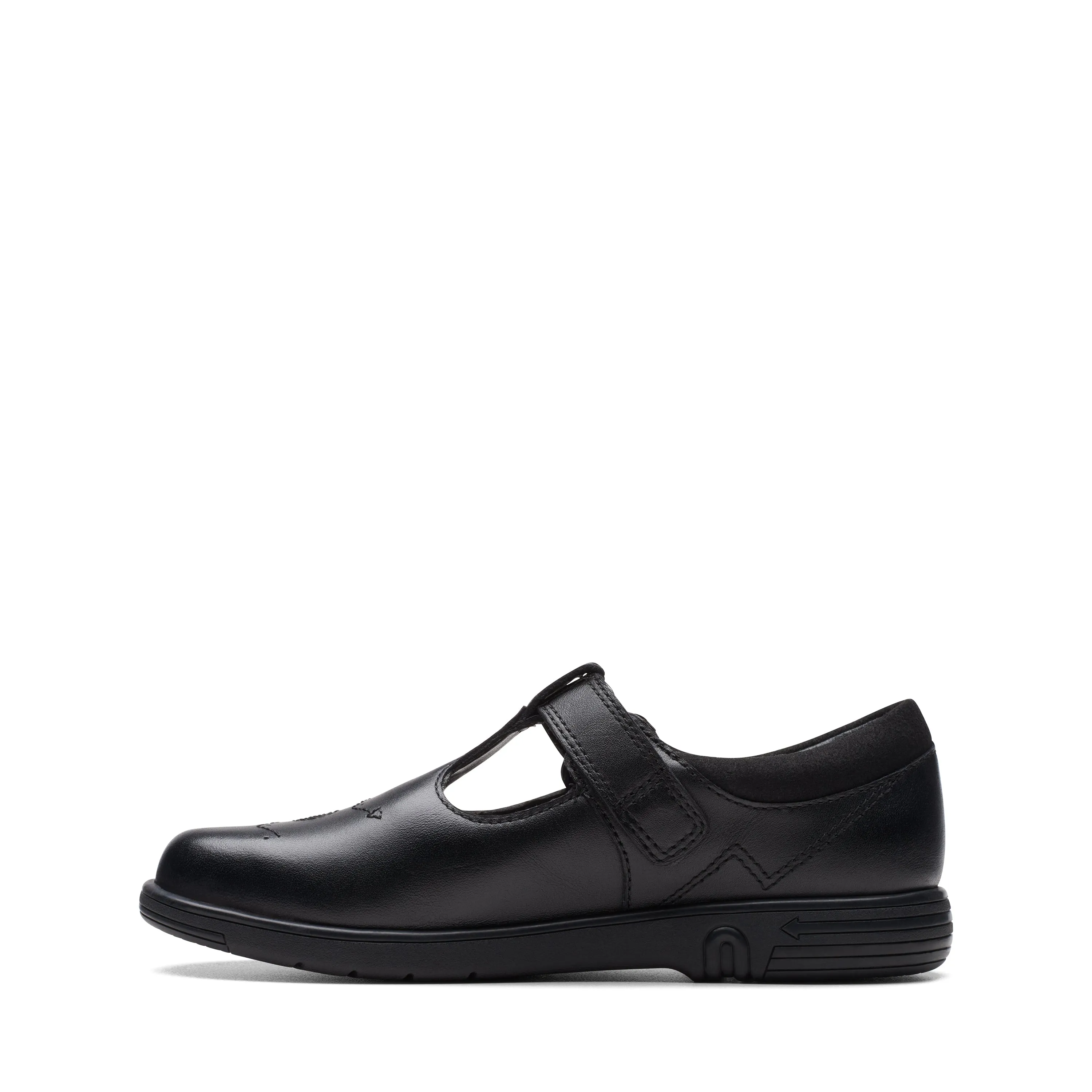 Clarks Jazzy Tap Girls Black T-bar School Shoe