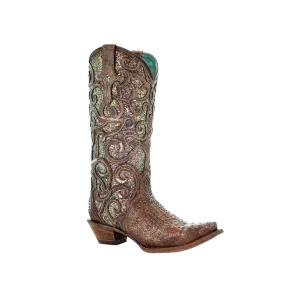 Corral Boots Women's Cognac Glitter Inlay Boots