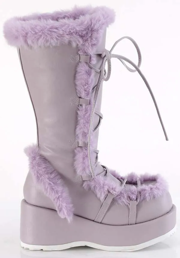 CUBBY-311 [Lavender Vegan Leather] | PLATFORM BOOTS [PREORDER]