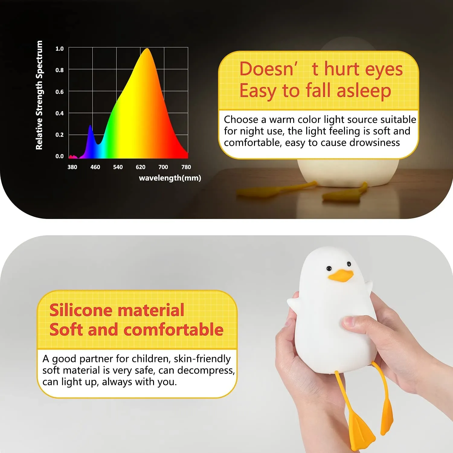 Cute Duck Silicone Night Light