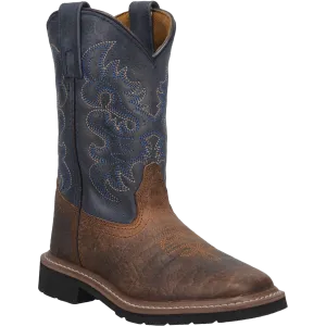 Dan Post Children's Brantley Rust Brown And Blue Western Boots DPC3938