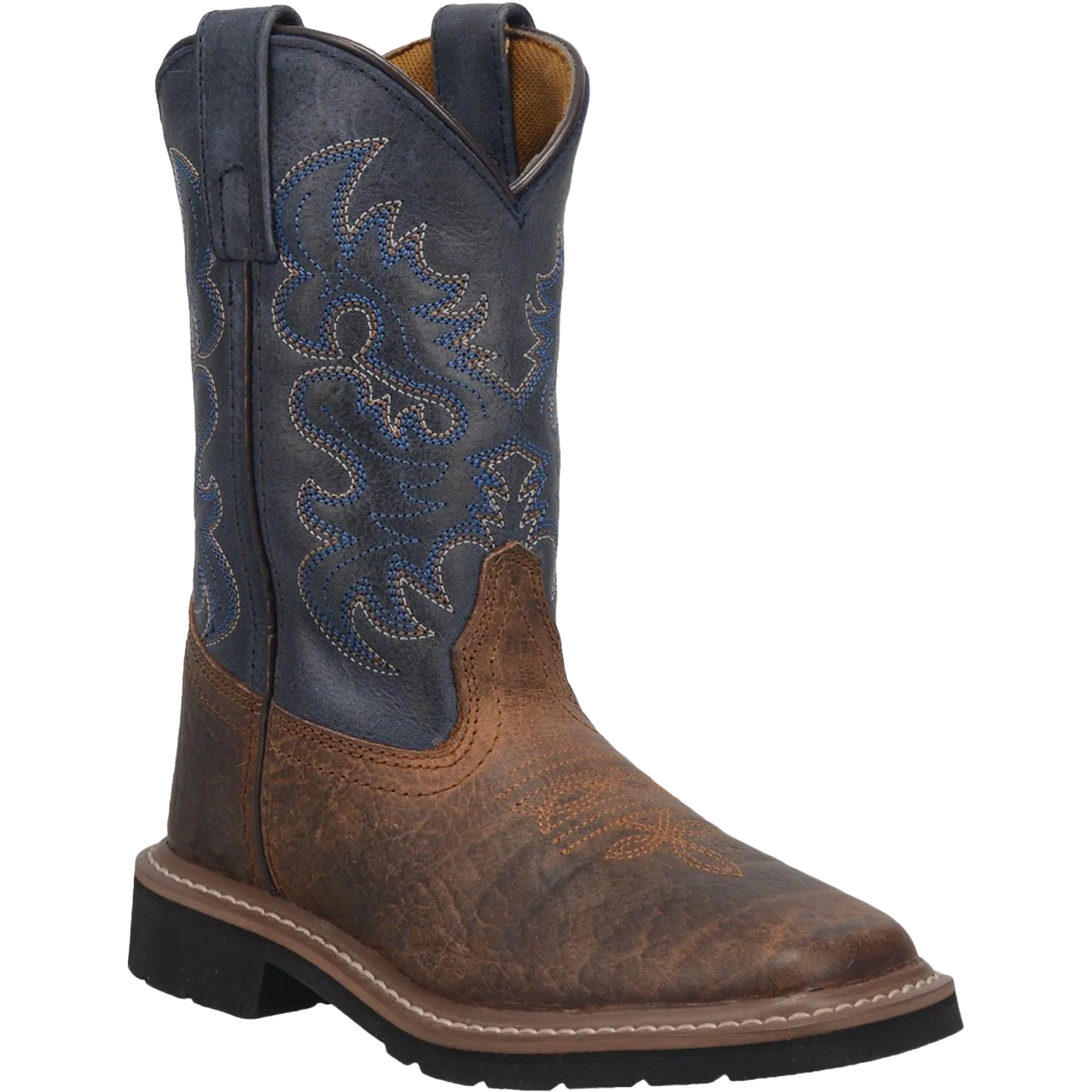 Dan Post Children's Brantley Rust Brown And Blue Western Boots DPC3938