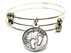 Dancing Feet Triple Style Expandable Bangle Bracelet