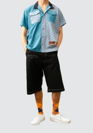 Dp-Printed Bowling Shirt | Blue