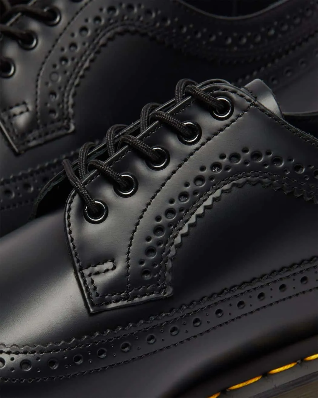 Dr. Martens 3989 Black Smooth Wingtip Shoe