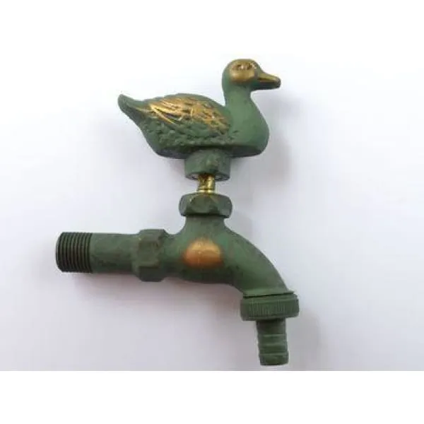 Duck Ornamental Verdigris Garden Tap