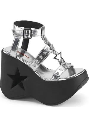 DYNAMITE-12 [Silver Metallic Vegan Leather] | PLATFORMS [PREORDER]