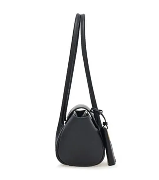 East-West Tote Bag (S) Hammered Calfskin Black