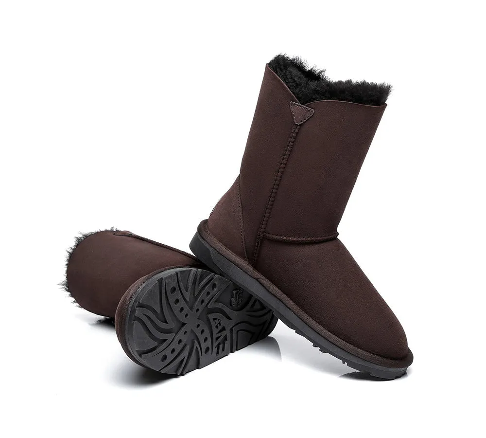 EVERAU® UGG Boots Sheepskin Wool Short Twin Button