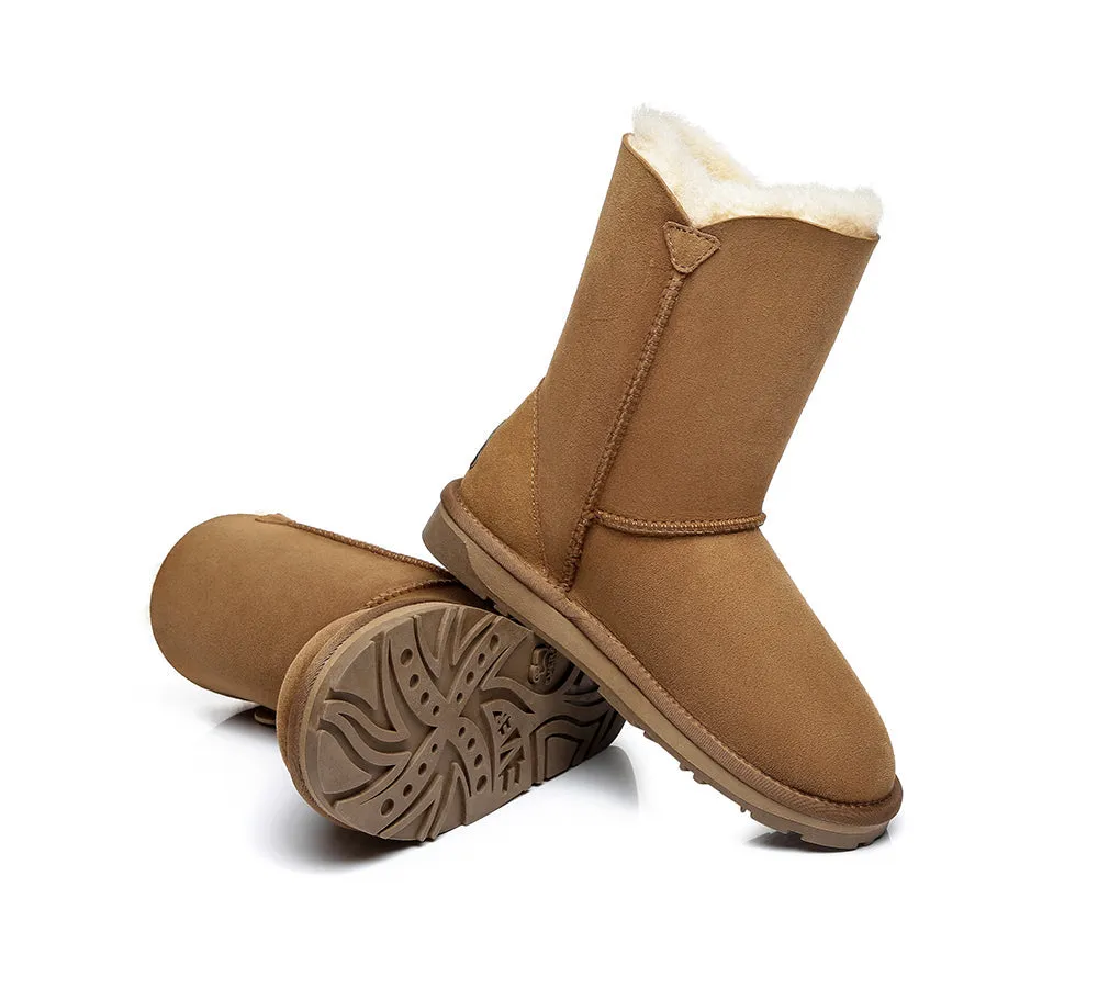 EVERAU® UGG Boots Sheepskin Wool Short Twin Button