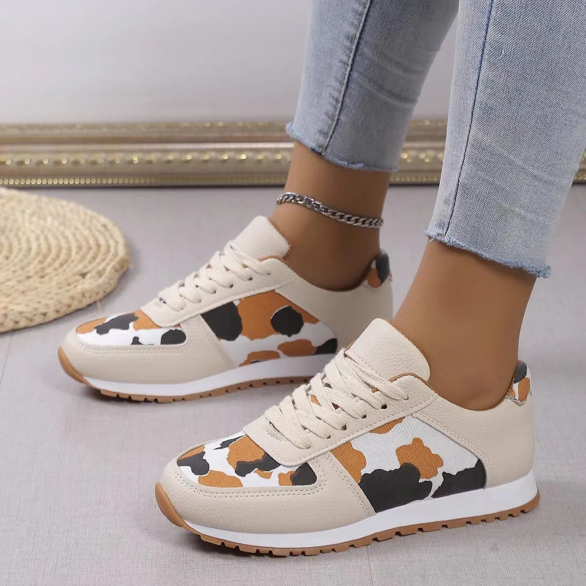 Fashion Print Lace Up Women Sneakers (4 styles)