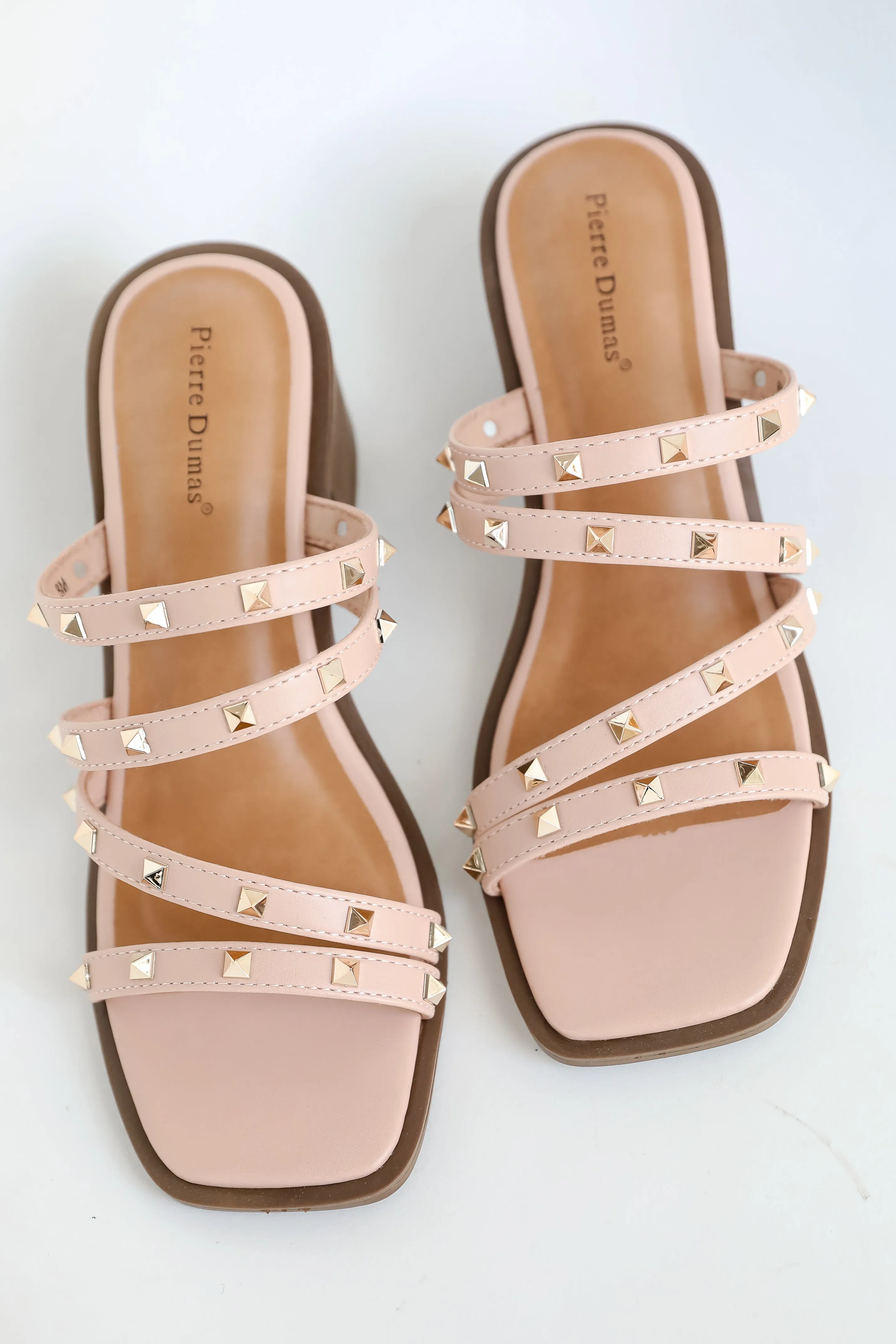 FINAL SALE - Boost In My Step Blush Strappy Studded Heels