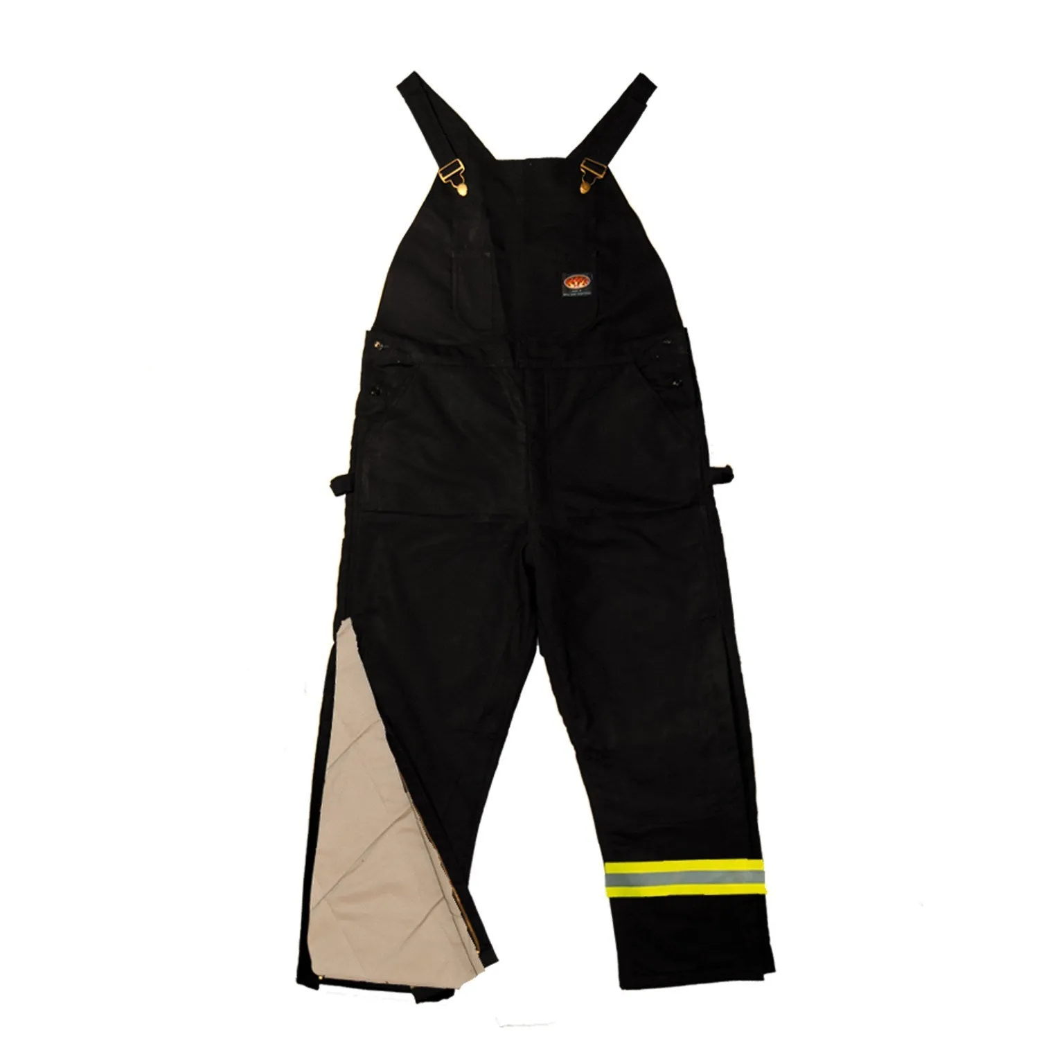 Flame Resistant Black Duck Insulated Bib Overalls w/Reflective tape - BLHB2427-S