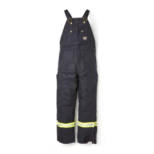 Flame Resistant Black Duck Insulated Bib Overalls w/Reflective tape - BLHB2427-S