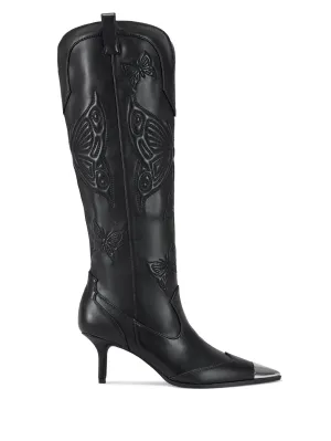 FLORYAN-BLACK WESTERN STILETTO BOOT