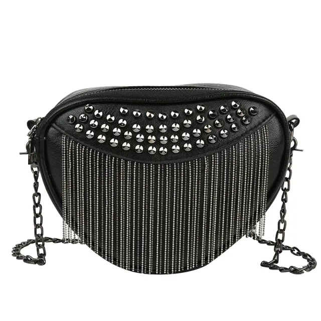 Gata Women's Black Punk Style Shoulder Handbag