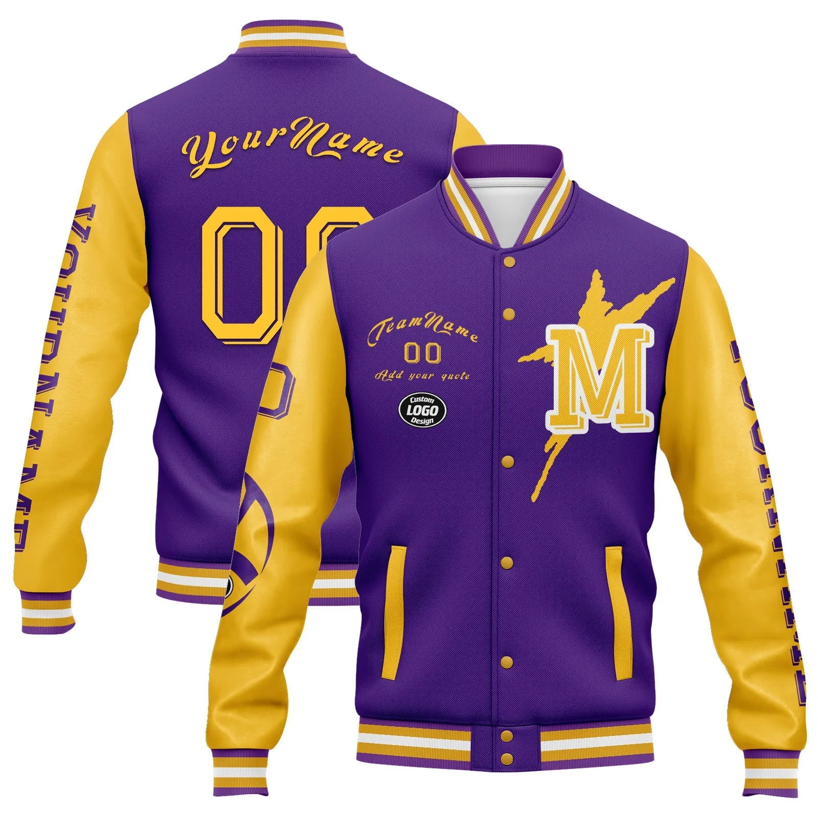 Gift Ideas,Custom Purple Yellow Minnesota Jacket and Sports Shoes Combo Offer Personalized Combo ZH-D020294-17