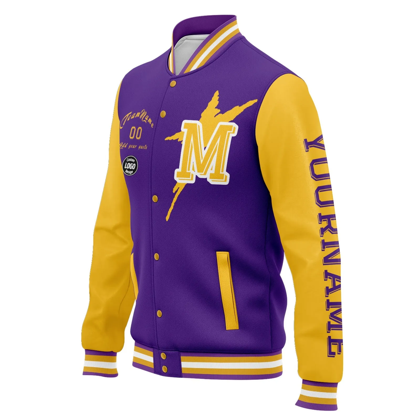 Gift Ideas,Custom Purple Yellow Minnesota Jacket and Sports Shoes Combo Offer Personalized Combo ZH-D020294-17