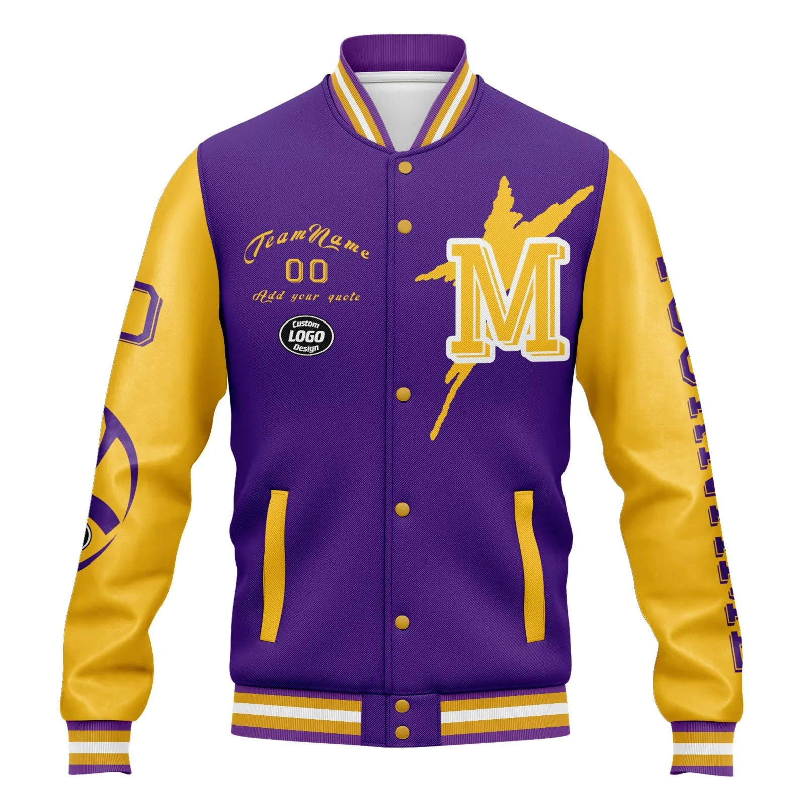 Gift Ideas,Custom Purple Yellow Minnesota Jacket and Sports Shoes Combo Offer Personalized Combo ZH-D020294-17