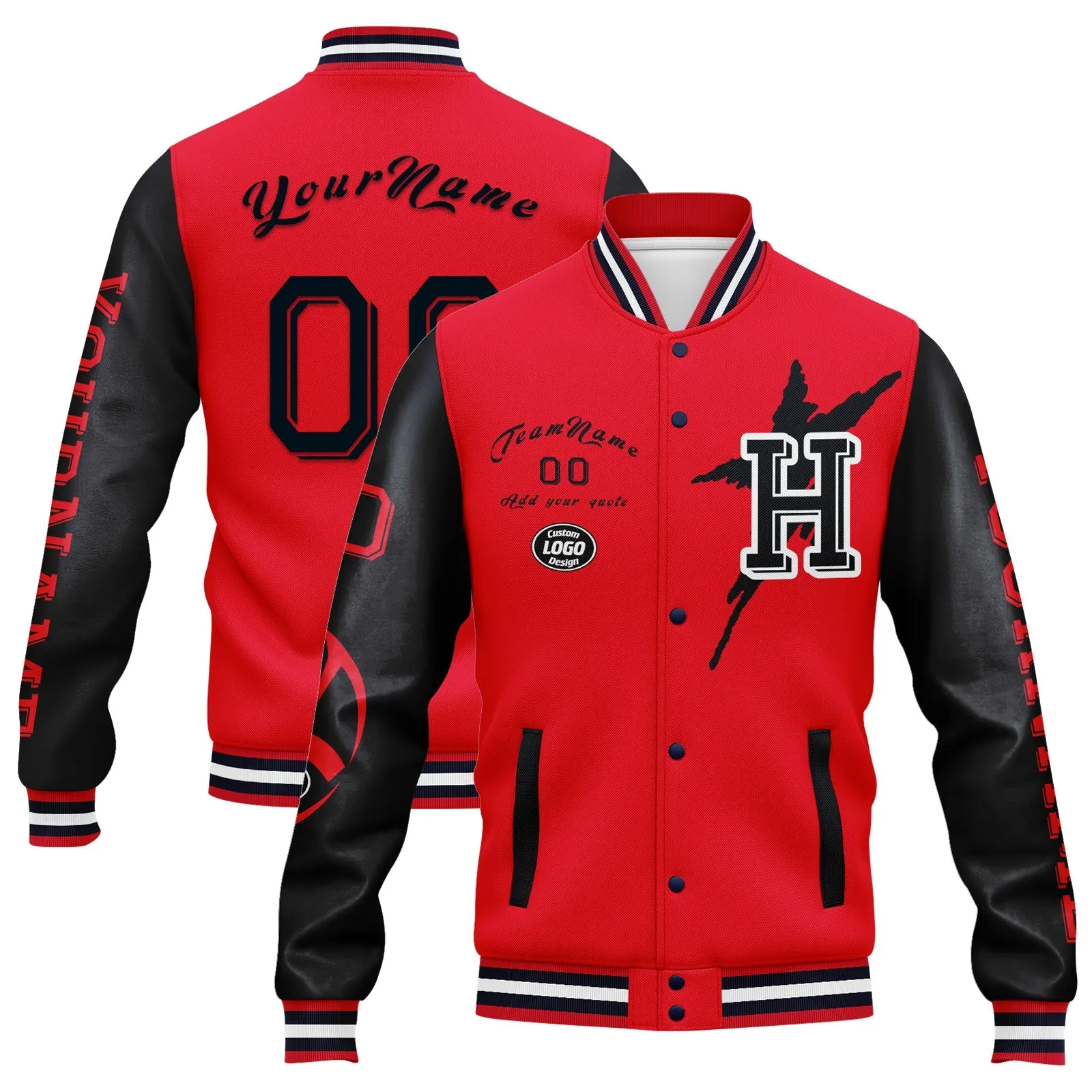 Gift Ideas,Custom Red Blue Houston Jacket and Sports Shoes Combo Offer Personalized Combo ZH-D020294-12