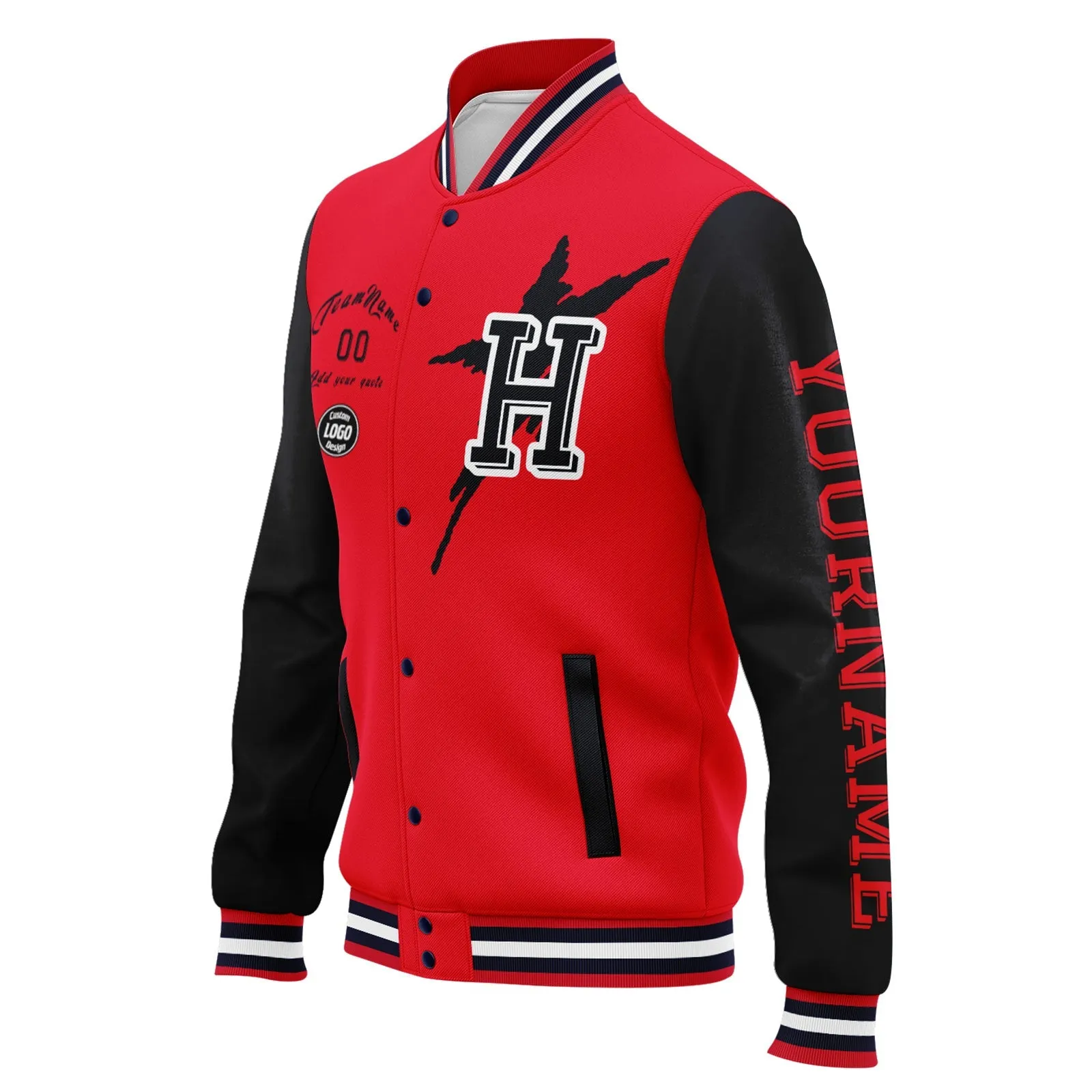 Gift Ideas,Custom Red Blue Houston Jacket and Sports Shoes Combo Offer Personalized Combo ZH-D020294-12