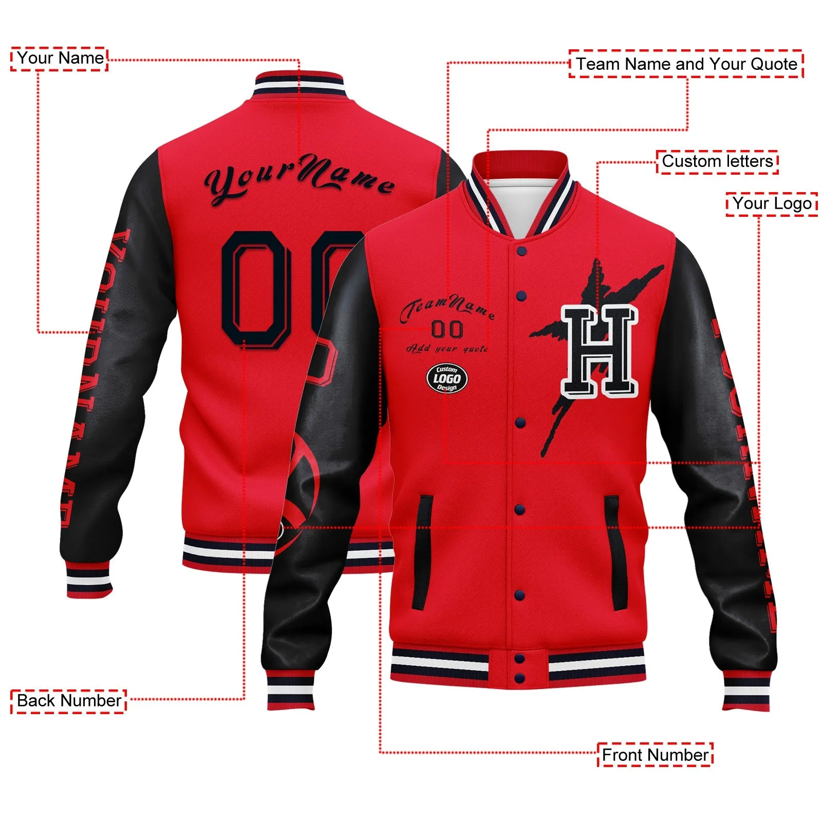 Gift Ideas,Custom Red Blue Houston Jacket and Sports Shoes Combo Offer Personalized Combo ZH-D020294-12