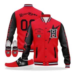 Gift Ideas,Custom Red Blue Houston Jacket and Sports Shoes Combo Offer Personalized Combo ZH-D020294-12