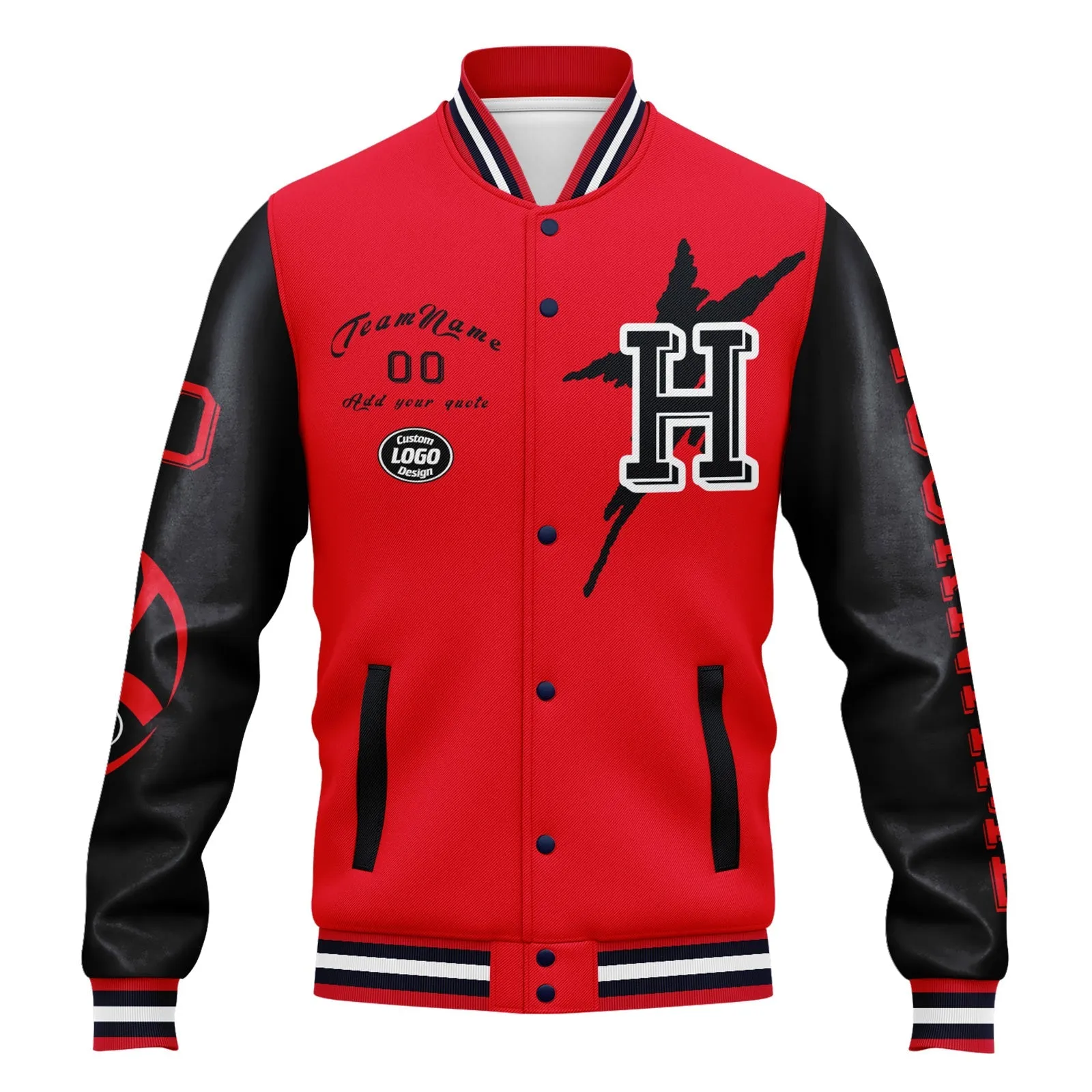 Gift Ideas,Custom Red Blue Houston Jacket and Sports Shoes Combo Offer Personalized Combo ZH-D020294-12