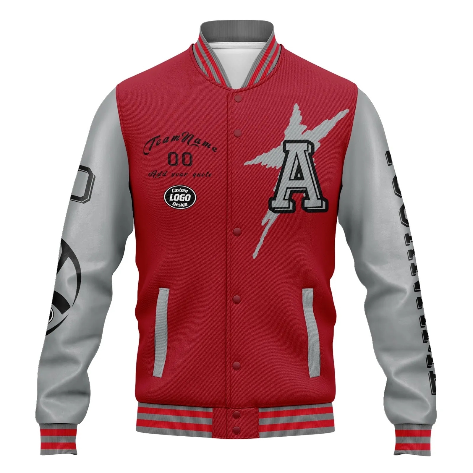 Gift Ideas,Custom Red Gray Black Atlanta Jacket and Sports Shoes Combo Offer Personalized Combo ZH-D020294-3