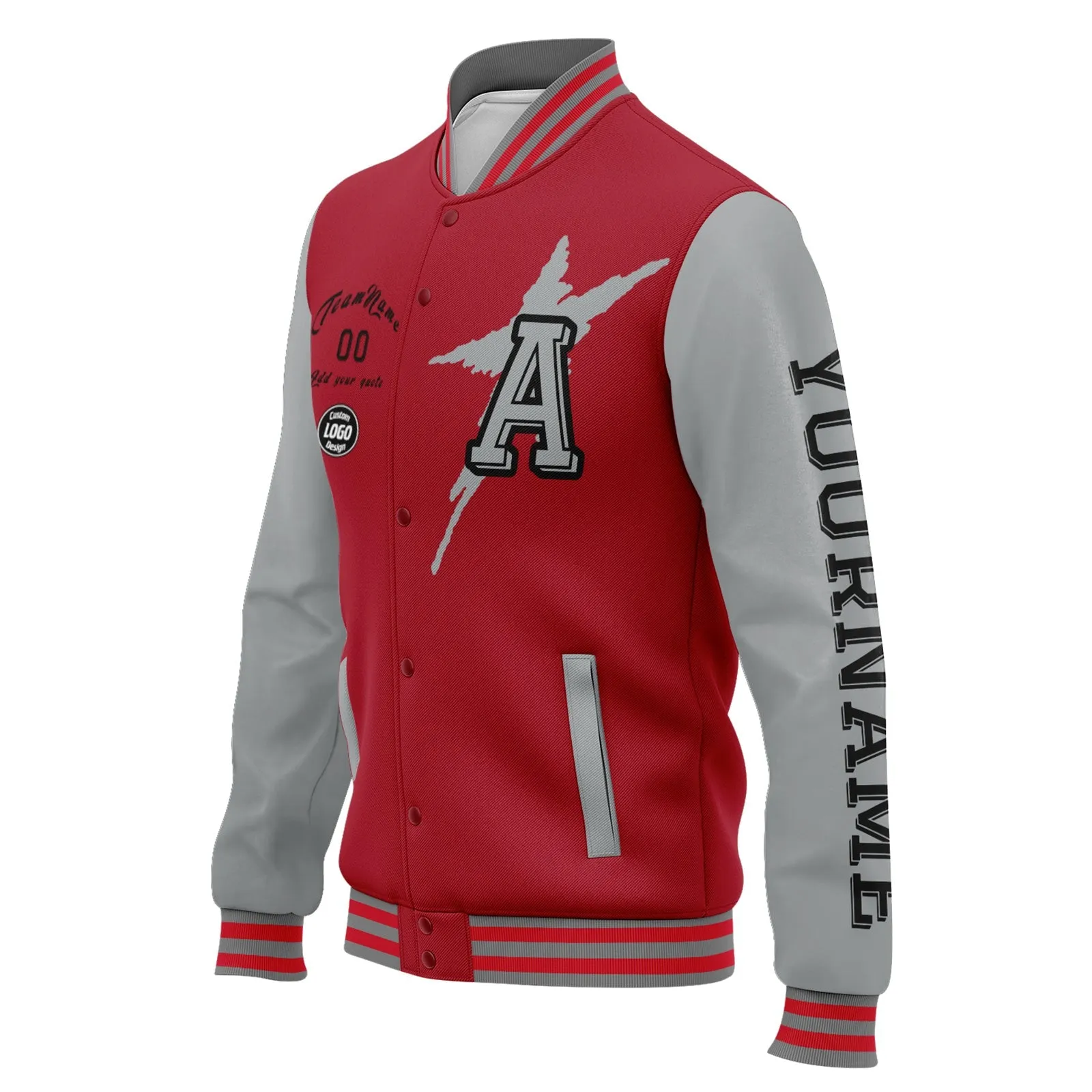 Gift Ideas,Custom Red Gray Black Atlanta Jacket and Sports Shoes Combo Offer Personalized Combo ZH-D020294-3