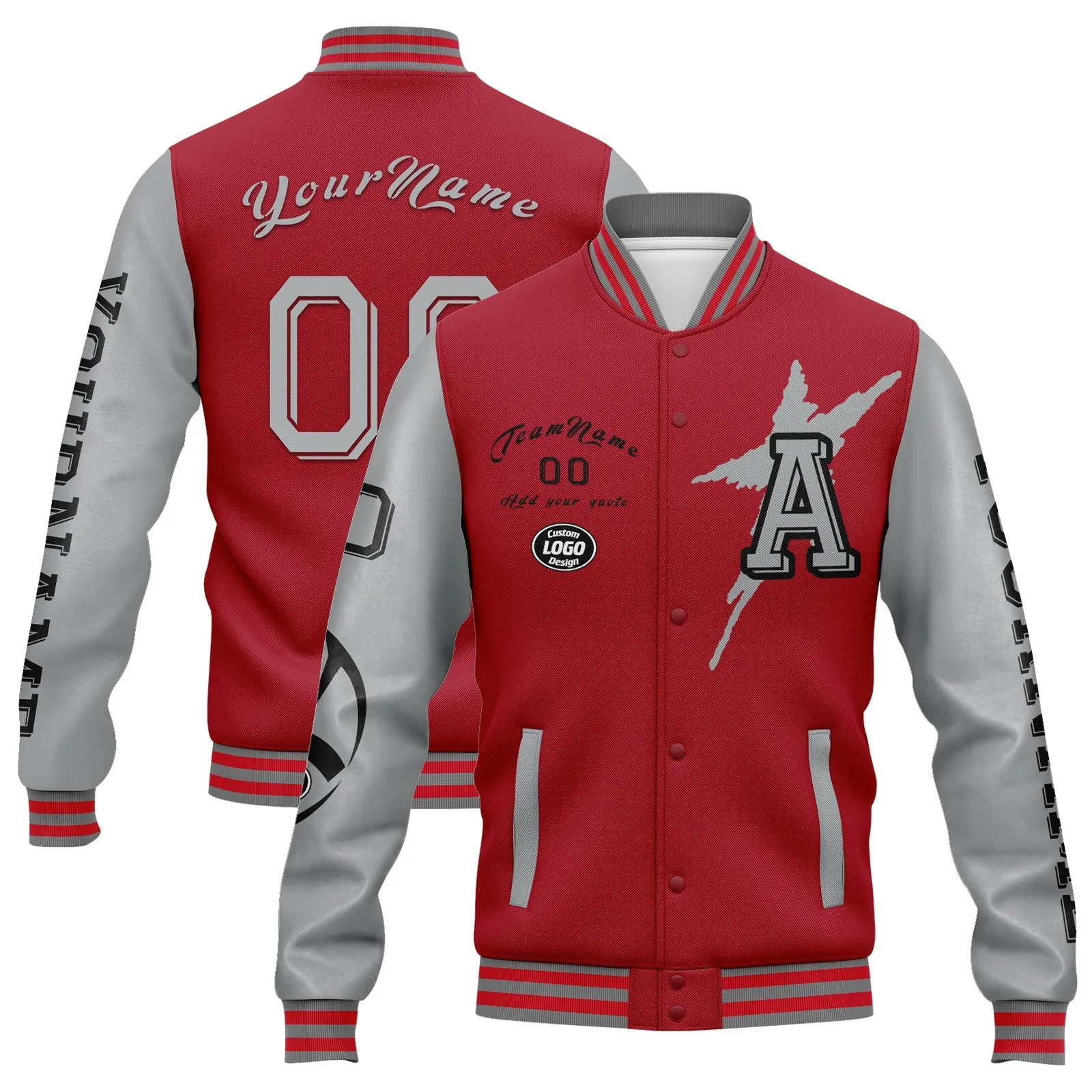 Gift Ideas,Custom Red Gray Black Atlanta Jacket and Sports Shoes Combo Offer Personalized Combo ZH-D020294-3